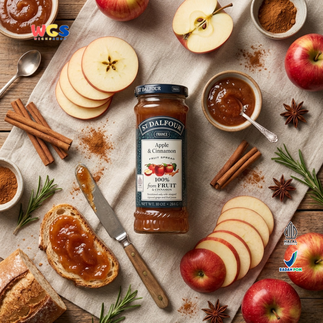 St. John's wort jam Dalfour Apple &amp; Cinnamon All Natural 100% Fruit 284 gr