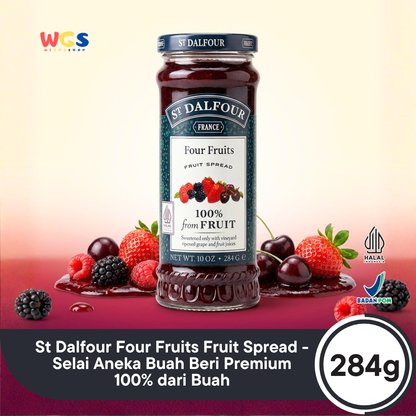 St Dalfour Four Fruits Fruit Spread 284g - Selai Aneka Buah Beri Premium 100% dari Buah