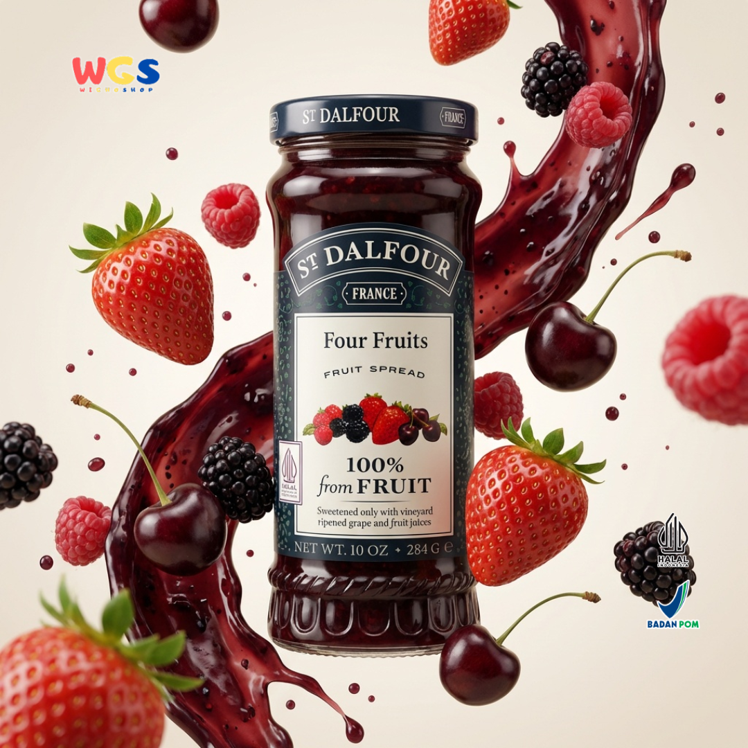 St Dalfour Four Fruits Fruit Spread 284g - Selai Aneka Buah Beri Premium 100% dari Buah