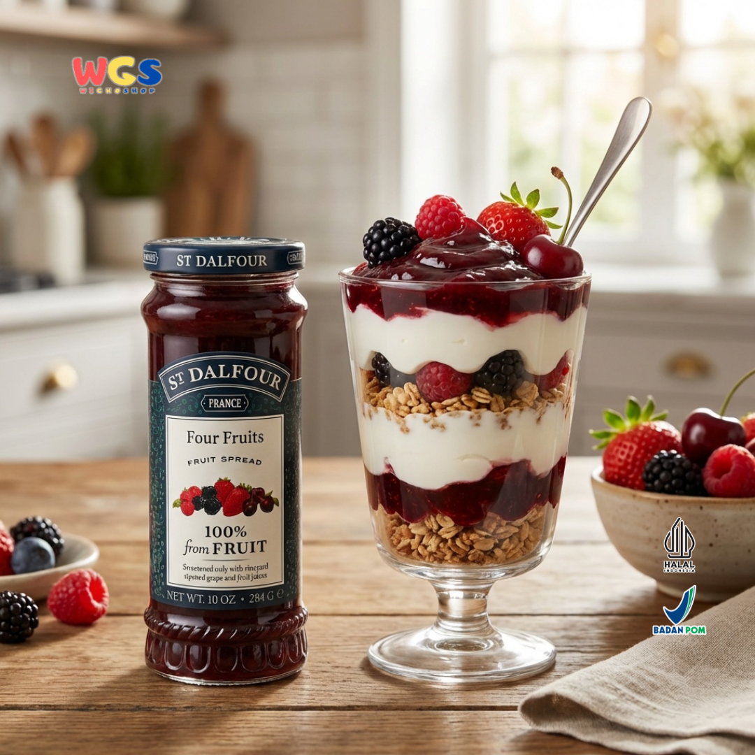 St Dalfour Four Fruits Fruit Spread 284g - Selai Aneka Buah Beri Premium 100% dari Buah