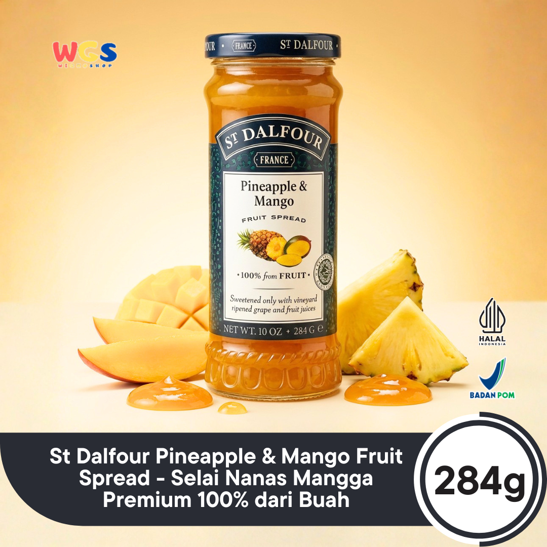 St Dalfour Pineapple & Mango Fruit Spread 284g - Selai Nanas Mangga Premium 100% dari Buah