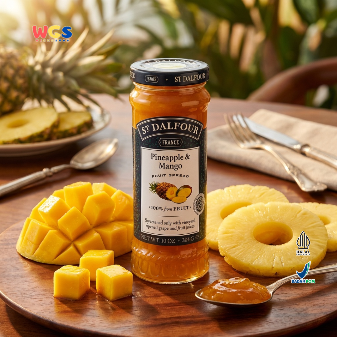 St Dalfour Pineapple & Mango Fruit Spread 284g - Selai Nanas Mangga Premium 100% dari Buah