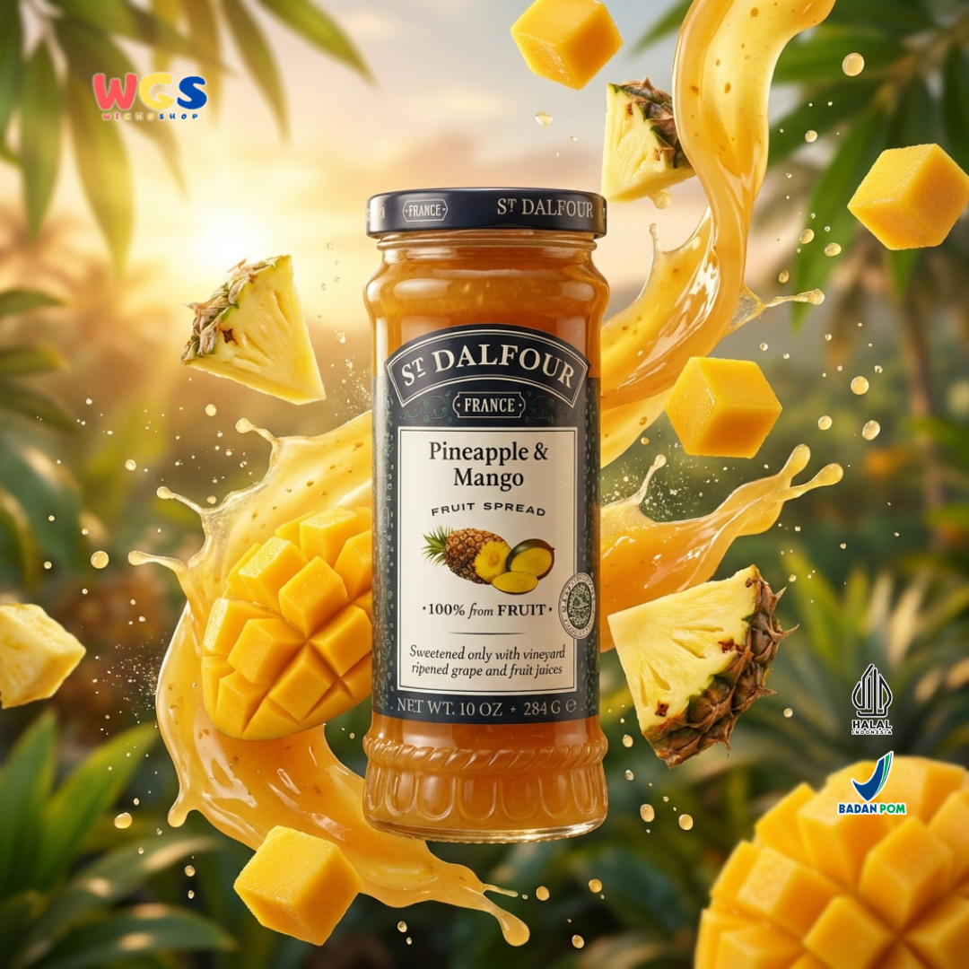 St Dalfour Pineapple & Mango Fruit Spread 284g - Selai Nanas Mangga Premium 100% dari Buah