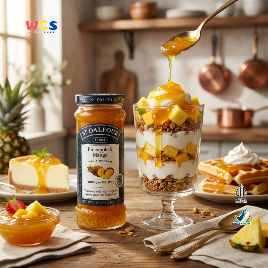 St Dalfour Pineapple & Mango Fruit Spread 284g - Selai Nanas Mangga Premium 100% dari Buah