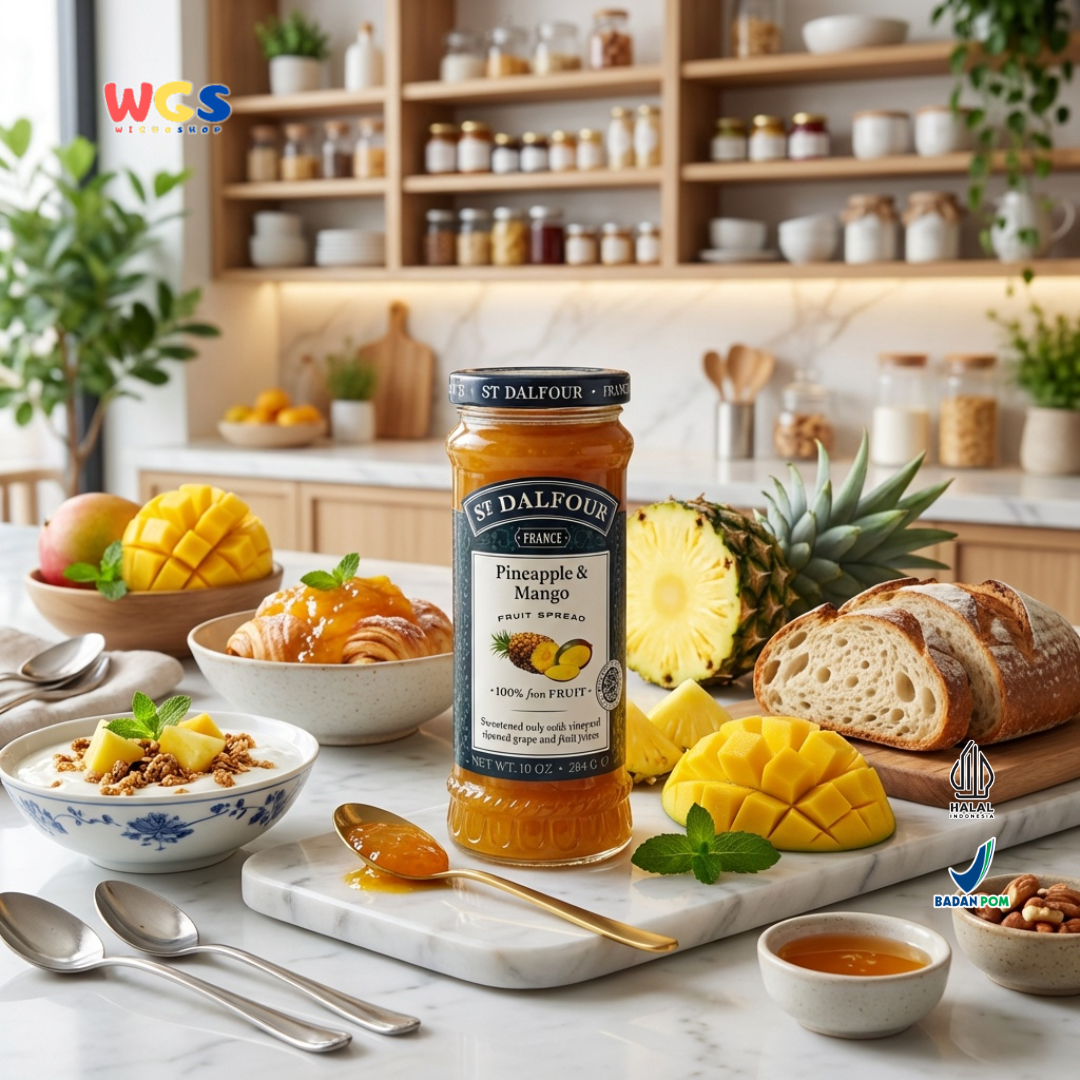 St Dalfour Pineapple & Mango Fruit Spread 284g - Selai Nanas Mangga Premium 100% dari Buah