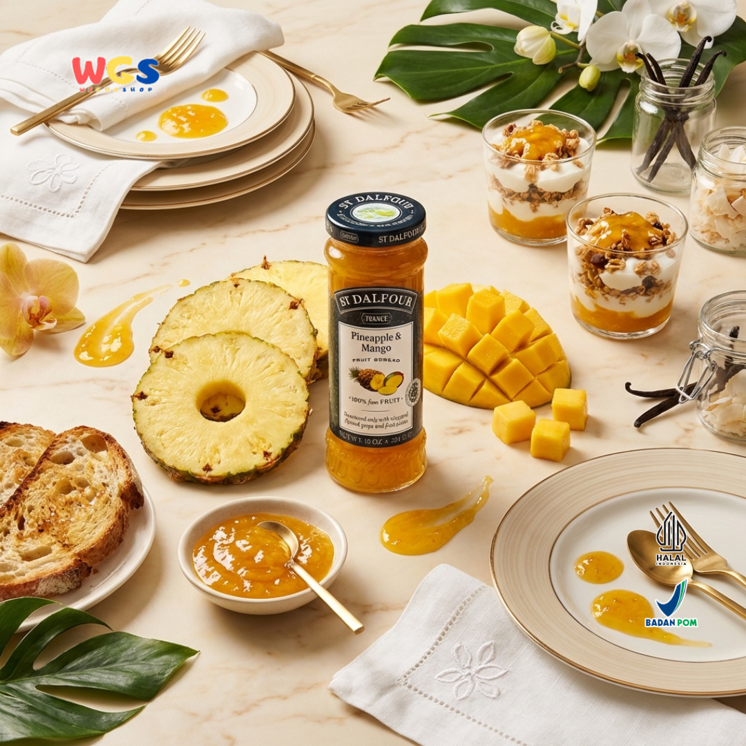 St Dalfour Pineapple & Mango Fruit Spread 284g - Selai Nanas Mangga Premium 100% dari Buah