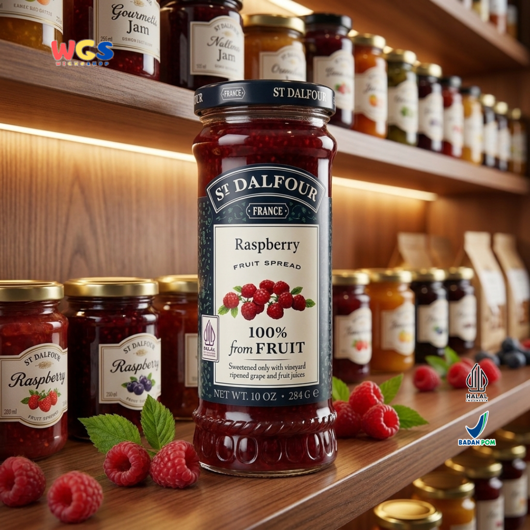 St Dalfour Raspberry Fruit Spread 284g - Selai Raspberry Premium Prancis