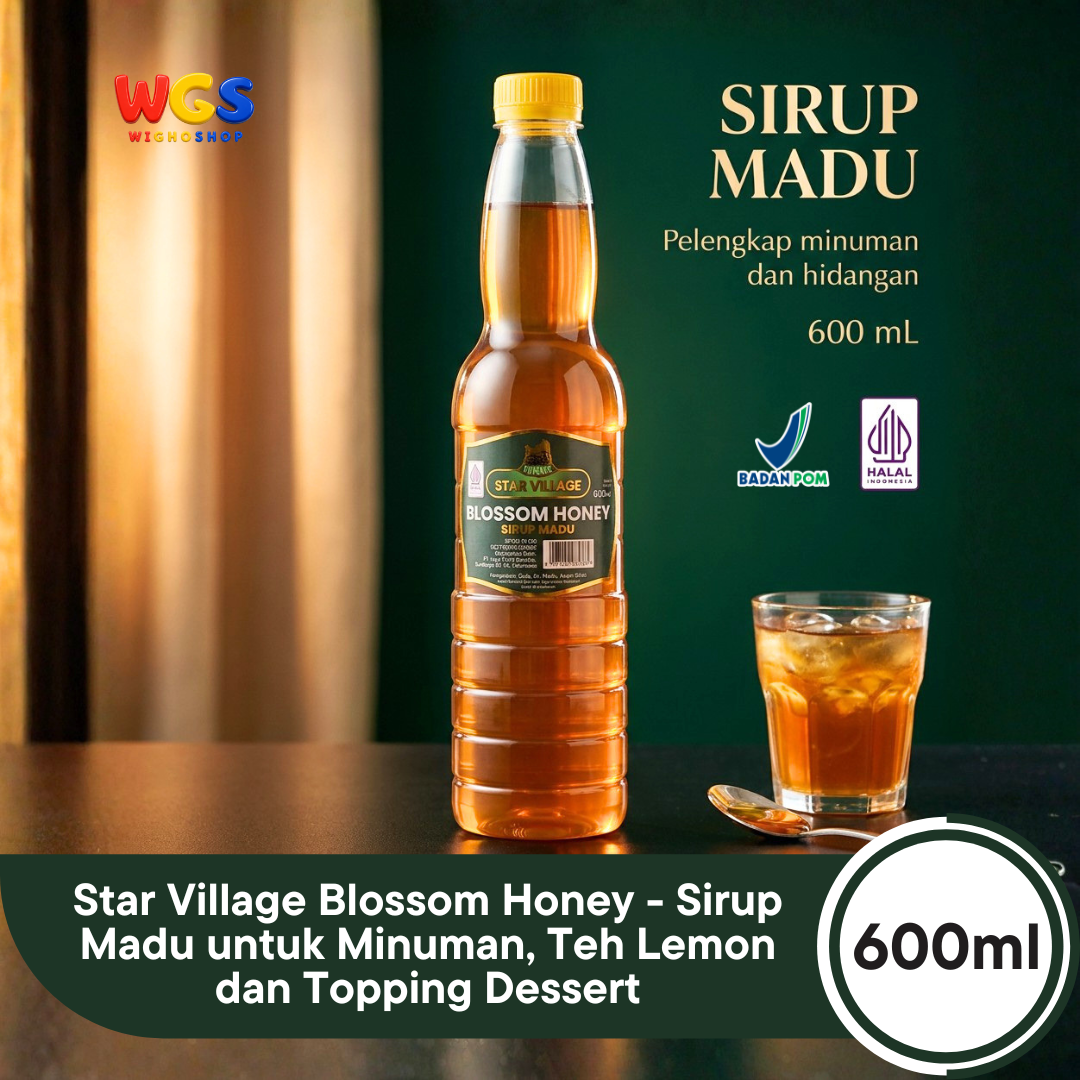 Star Village Blossom Honey Syrup 600ml - Sirup Madu untuk Minuman, Teh Lemon dan Topping Dessert