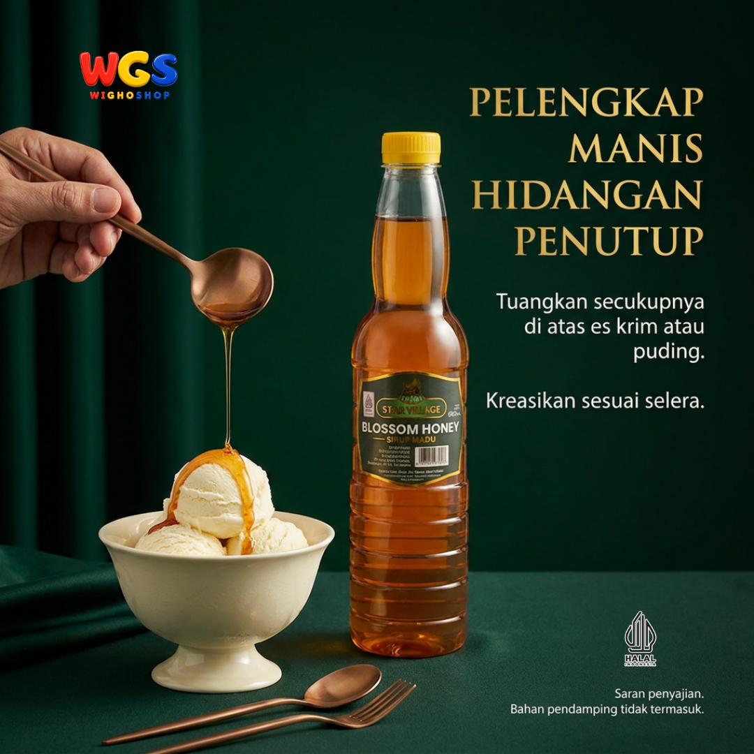 Star Village Blossom Honey Syrup 600ml - Sirup Madu untuk Minuman, Teh Lemon dan Topping Dessert