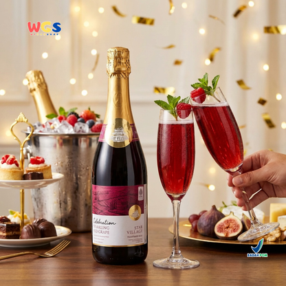 Star Village Celebration Sparkling Red Grape 750ml - Minuman Sparkling Anggur Merah