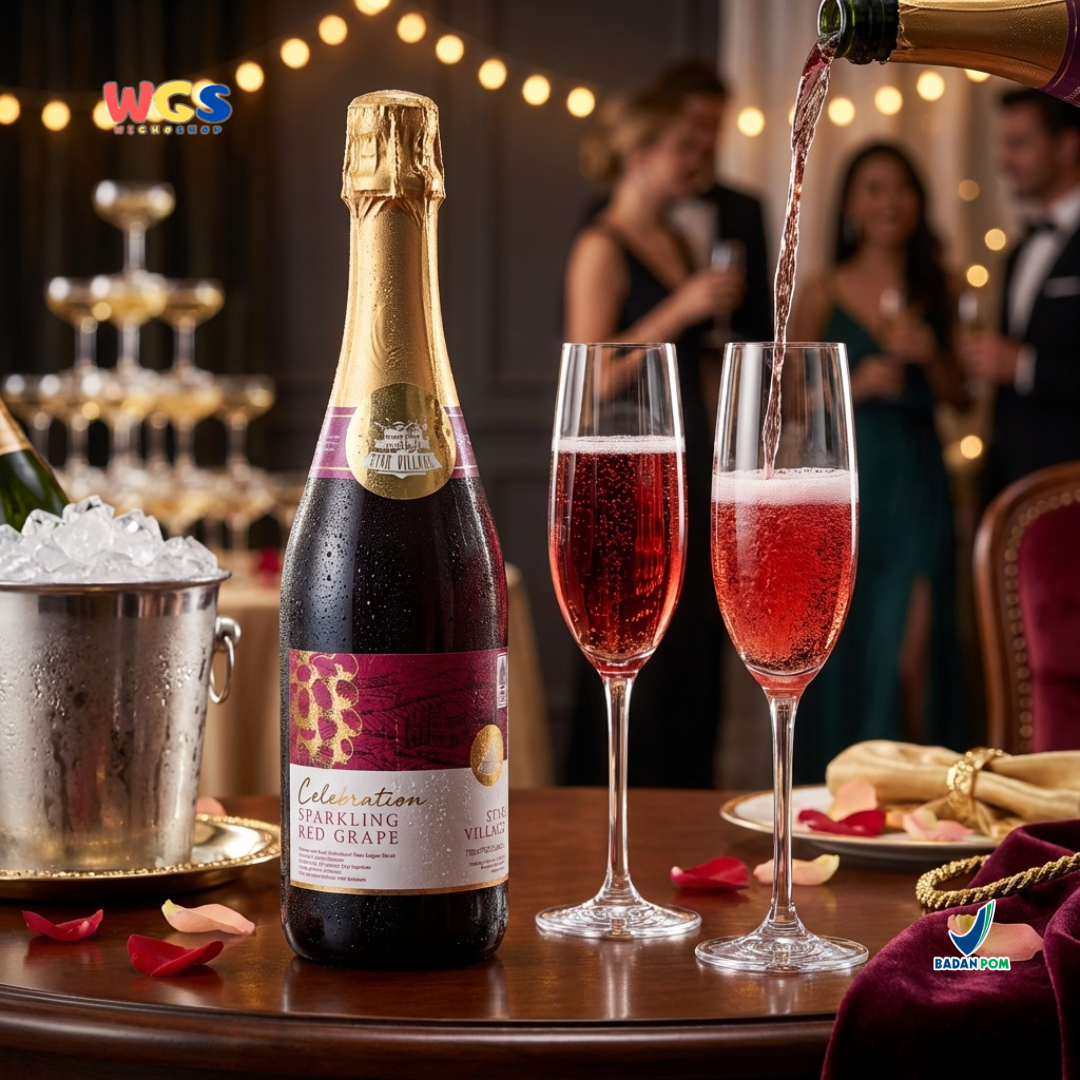 Star Village Celebration Sparkling Red Grape 750ml - Minuman Sparkling Anggur Merah