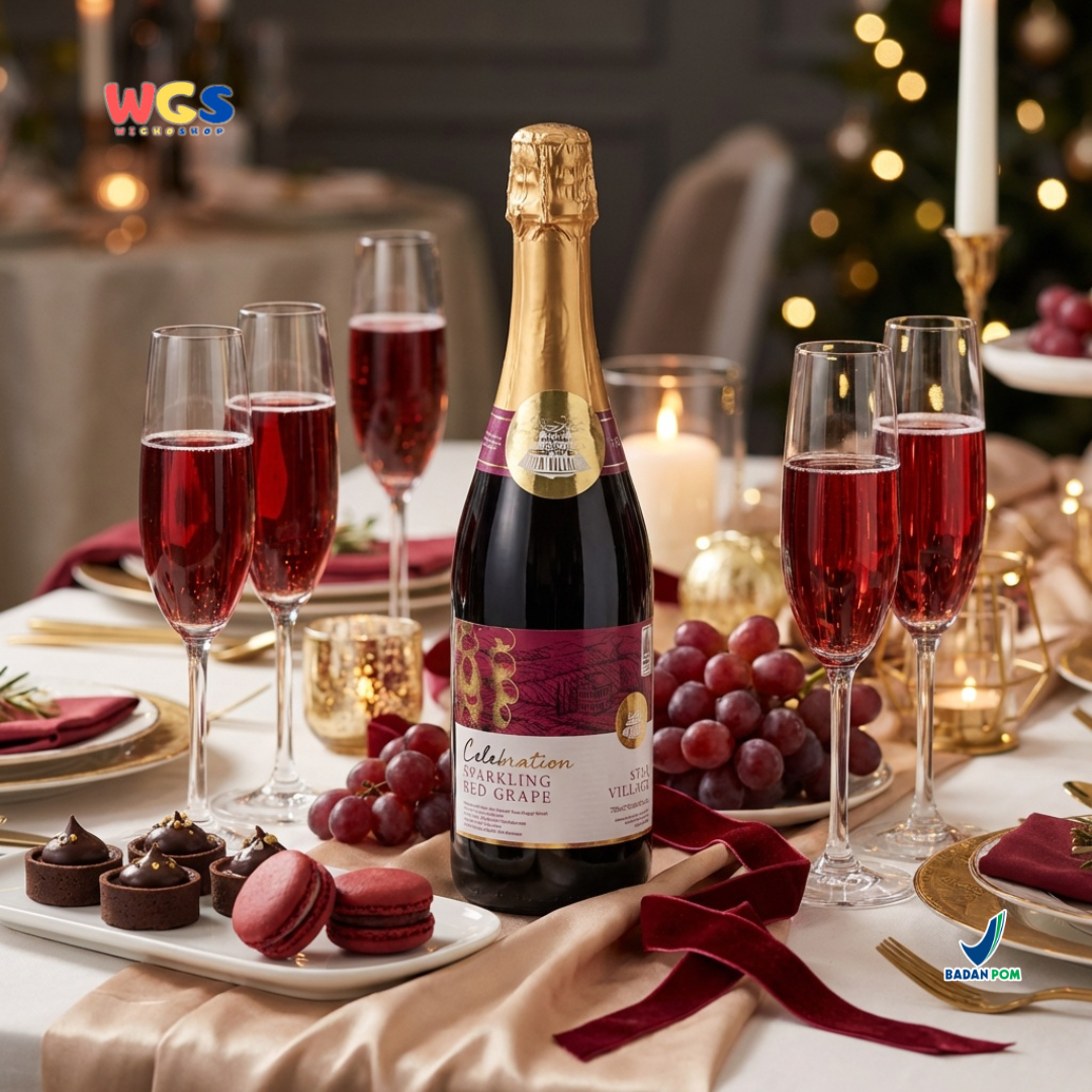Star Village Celebration Sparkling Red Grape 750ml - Minuman Sparkling Anggur Merah