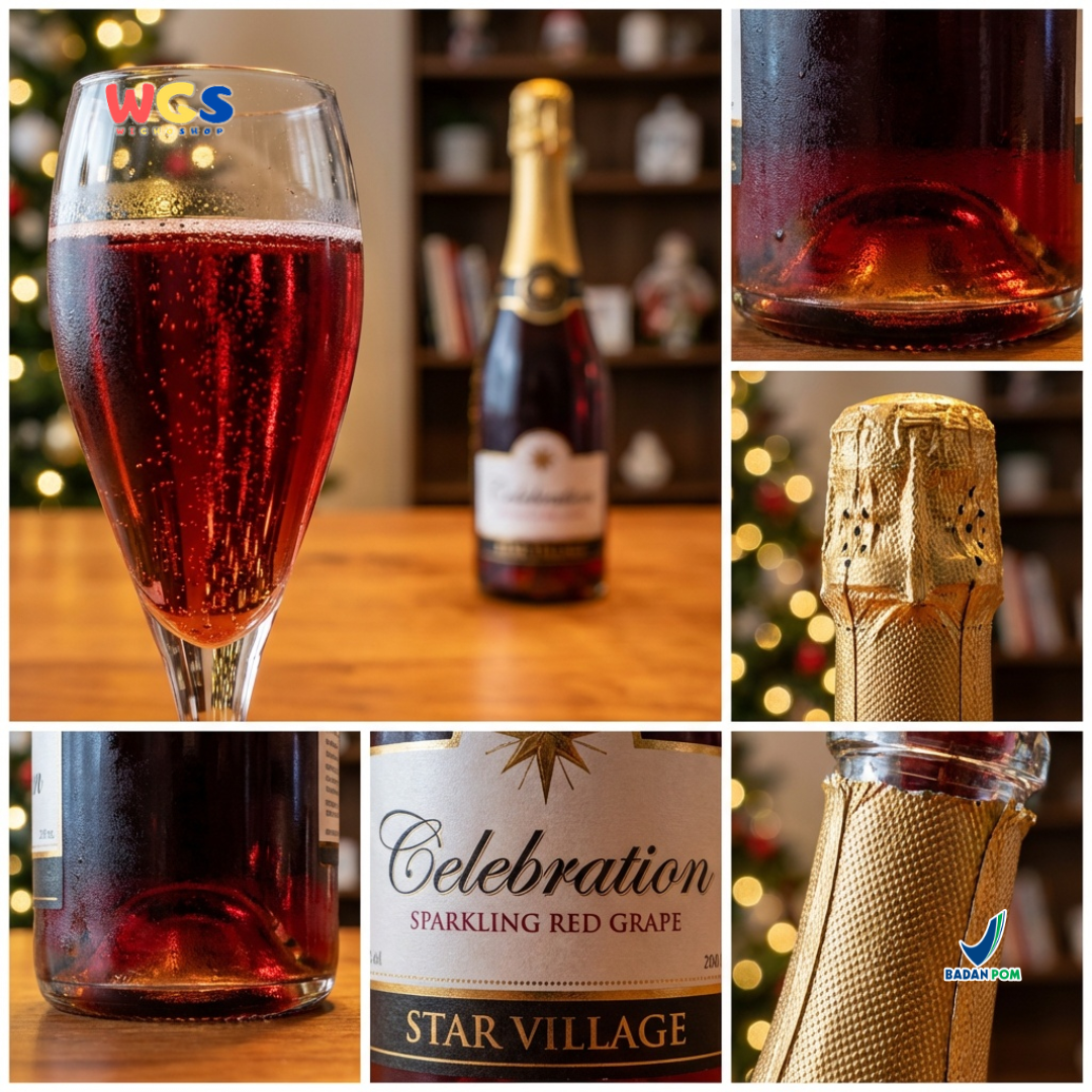 Star Village Celebration Sparkling Red Grape 750ml - Minuman Sparkling Anggur Merah