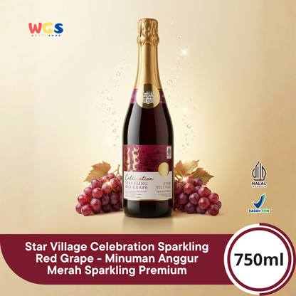 Star Village Celebration Sparkling Red Grape 750ml - Minuman Sparkling Anggur Merah