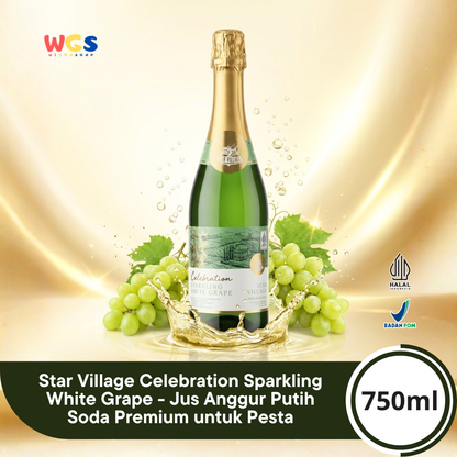 Star Village Celebration Sparkling White Grape 750ml - Jus Anggur Putih Soda Premium untuk Pesta
