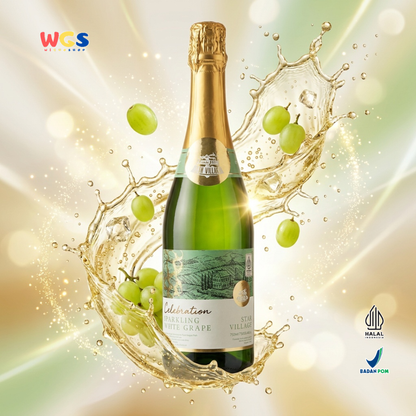 Star Village Celebration Sparkling White Grape 750ml - Jus Anggur Putih Soda Premium untuk Pesta
