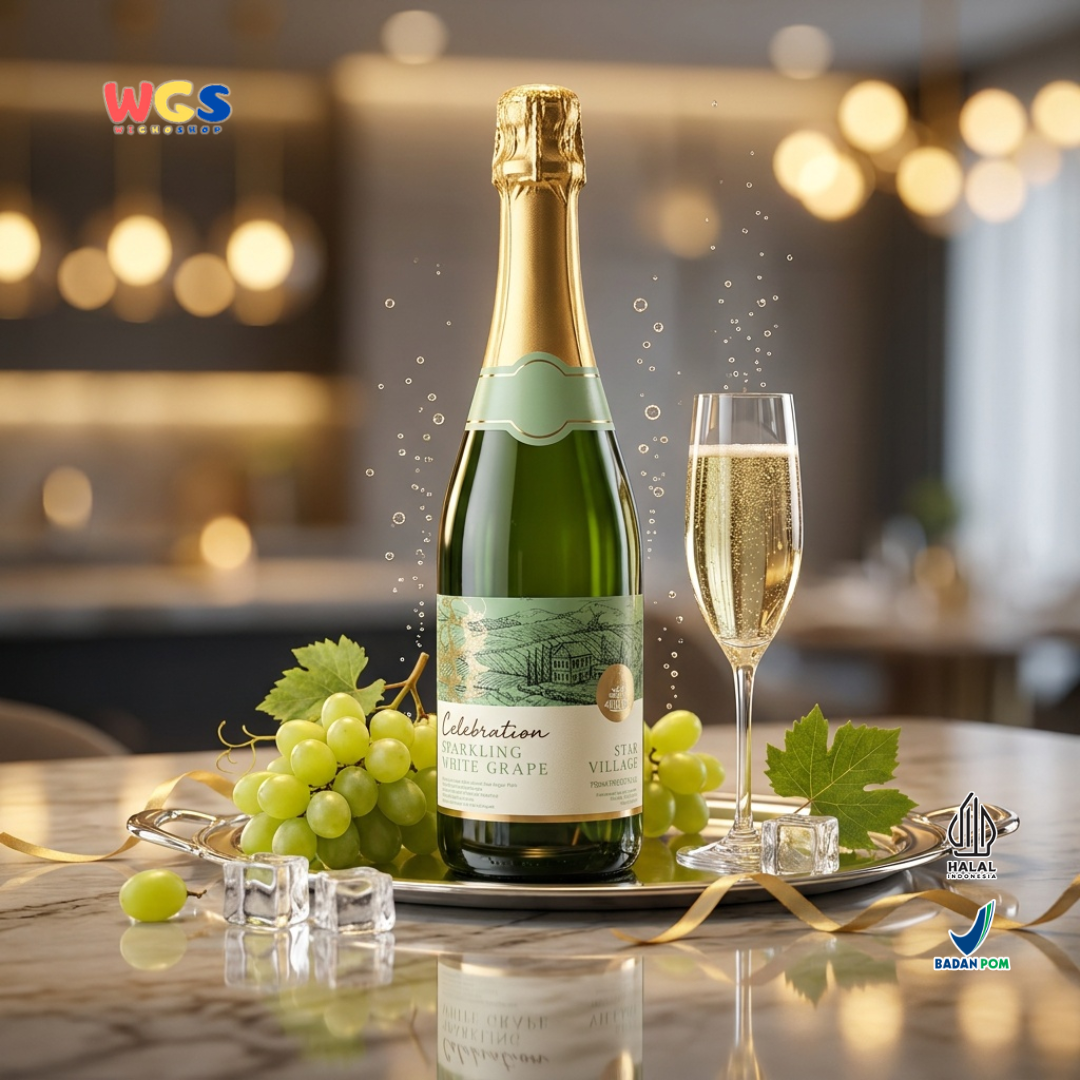 Star Village Celebration Sparkling White Grape 750ml - Jus Anggur Putih Soda Premium untuk Pesta