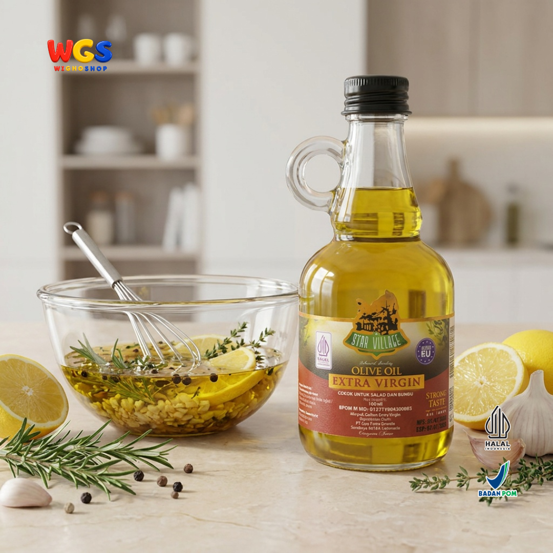 Star Village Extra Virgin Olive Oil 100ml - Minyak Zaitun EVOO Salad Dressing Marinasi Pasta Roti Bumbu