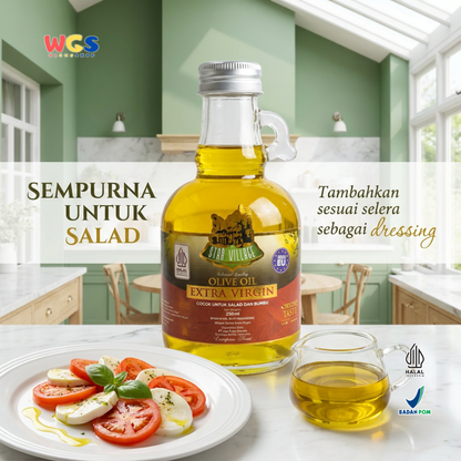 Star Village Extra Virgin Olive Oil 250ml - Minyak Zaitun EVOO Strong Taste untuk Salad Dressing Marinasi Pasta Roti