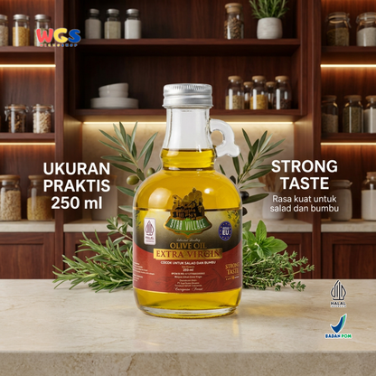 Star Village Extra Virgin Olive Oil 250ml - Minyak Zaitun EVOO Strong Taste untuk Salad Dressing Marinasi Pasta Roti