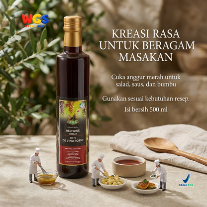 Star Village Red Wine Vinegar 500ml - Cuka Anggur Merah Italia untuk Salad Dressing & Marinasi