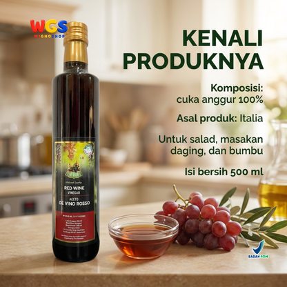 Star Village Red Wine Vinegar 500ml - Cuka Anggur Merah Italia untuk Salad Dressing & Marinasi