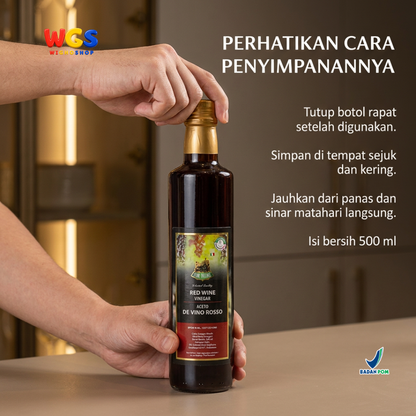 Star Village Red Wine Vinegar 500ml - Cuka Anggur Merah Italia untuk Salad Dressing & Marinasi