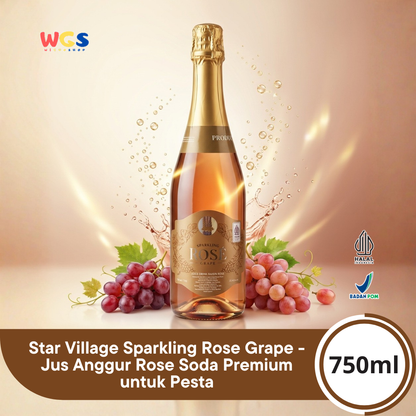 Star Village Sparkling Rose Grape 750ml - Jus Anggur Rose Soda Premium untuk Pesta