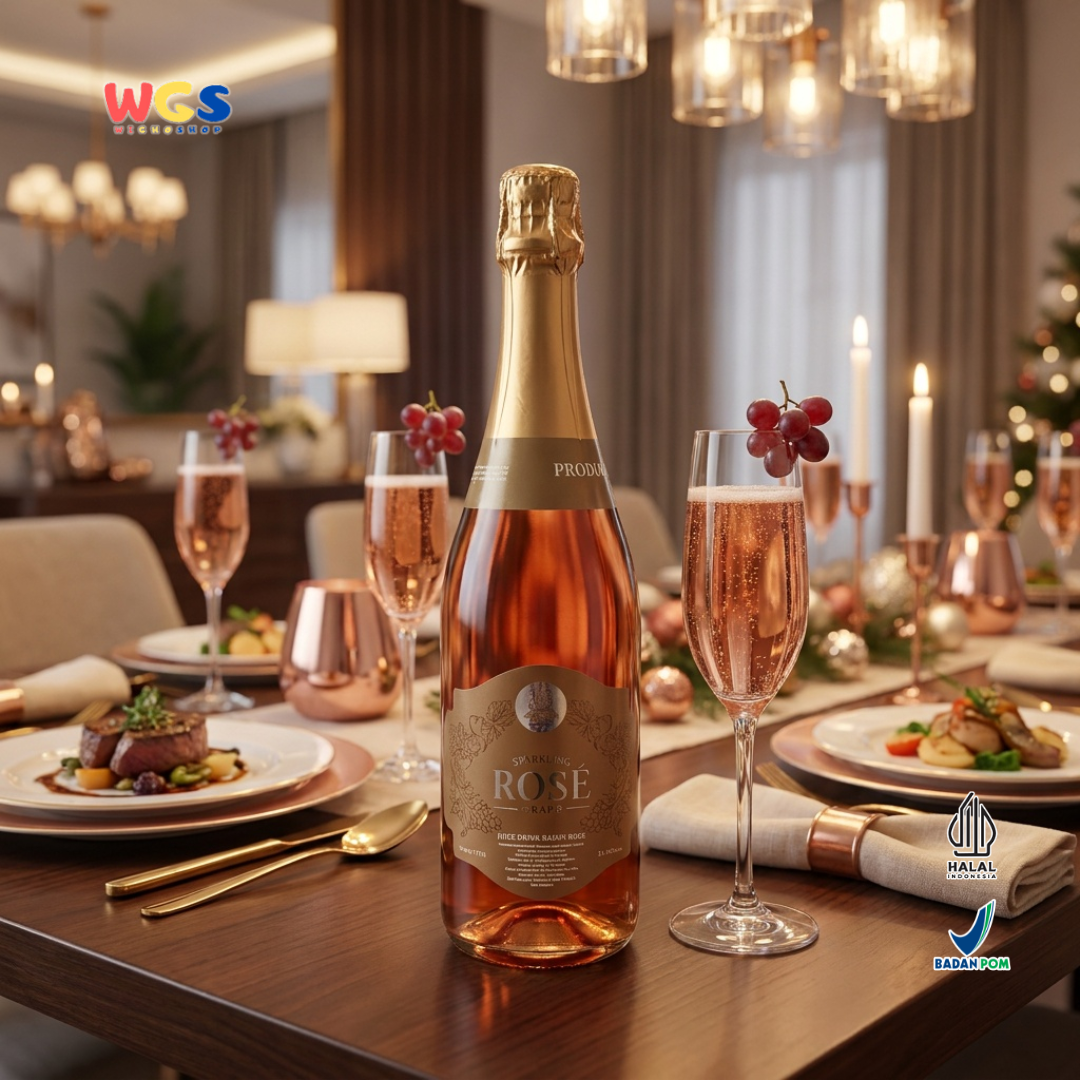 Star Village Sparkling Rose Grape 750ml - Jus Anggur Rose Soda Premium untuk Pesta