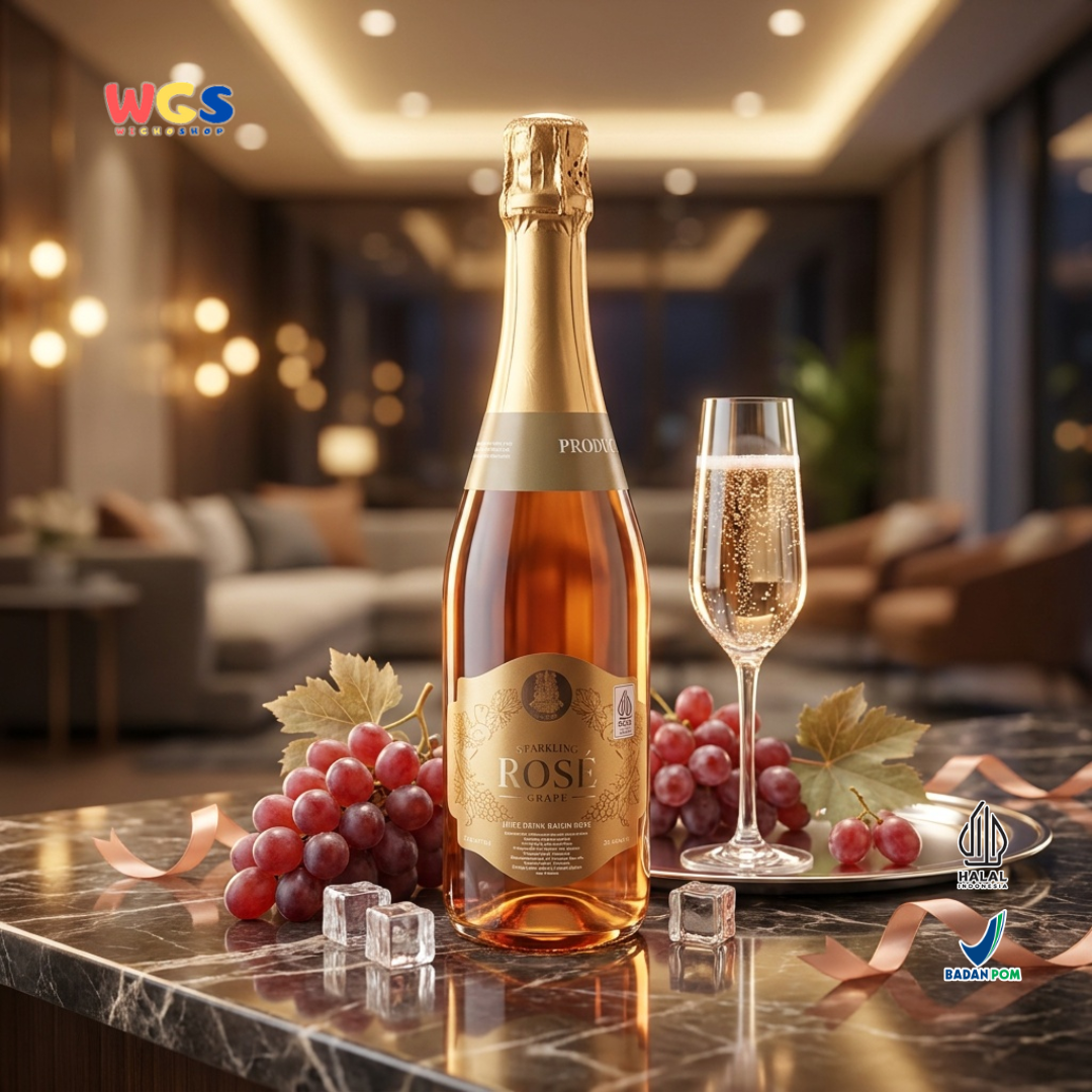 Star Village Sparkling Rose Grape 750ml - Jus Anggur Rose Soda Premium untuk Pesta