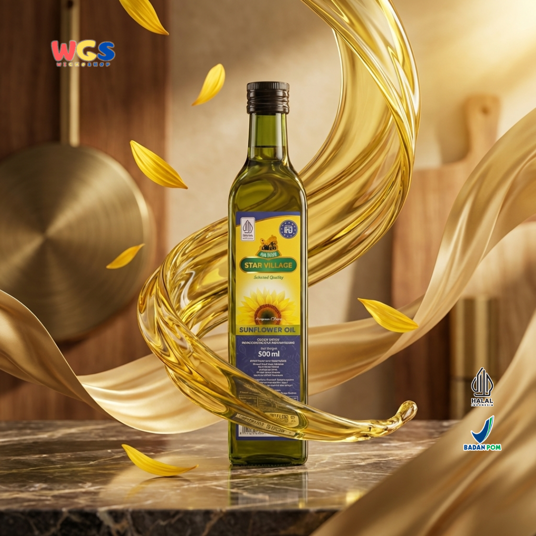 Star Village Sunflower Oil 500ml - Minyak Biji Bunga Matahari Untuk Goreng dan Memanggang