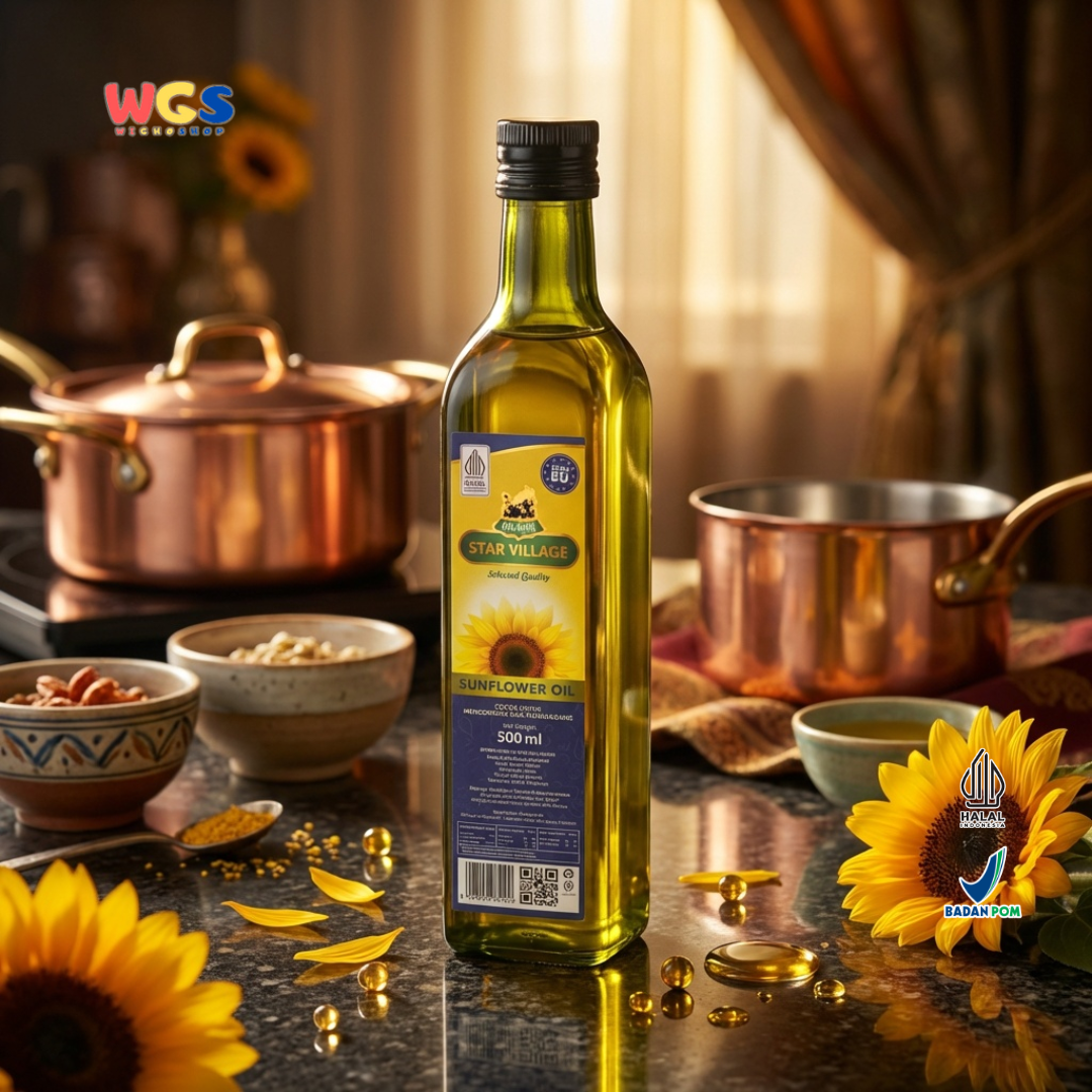 Star Village Sunflower Oil 500ml - Minyak Biji Bunga Matahari Untuk Goreng dan Memanggang