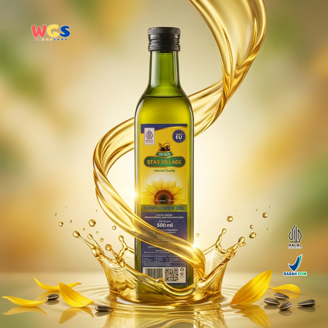 Star Village Sunflower Oil 500ml - Minyak Biji Bunga Matahari Untuk Goreng dan Memanggang