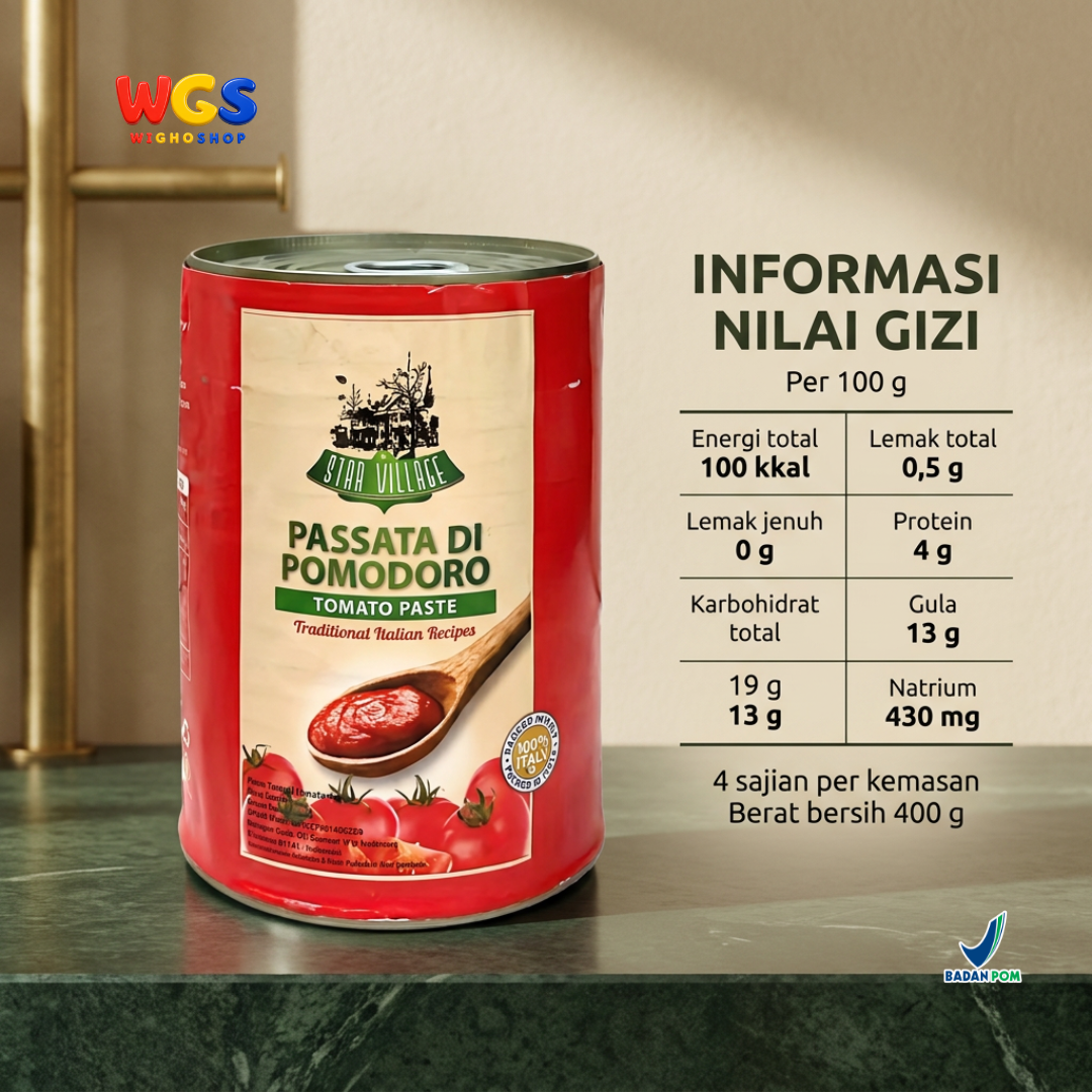 Star Village Tomato Paste 400g - Pasta Tomat Italia Passata di Pomodoro untuk Pasta & Pizza