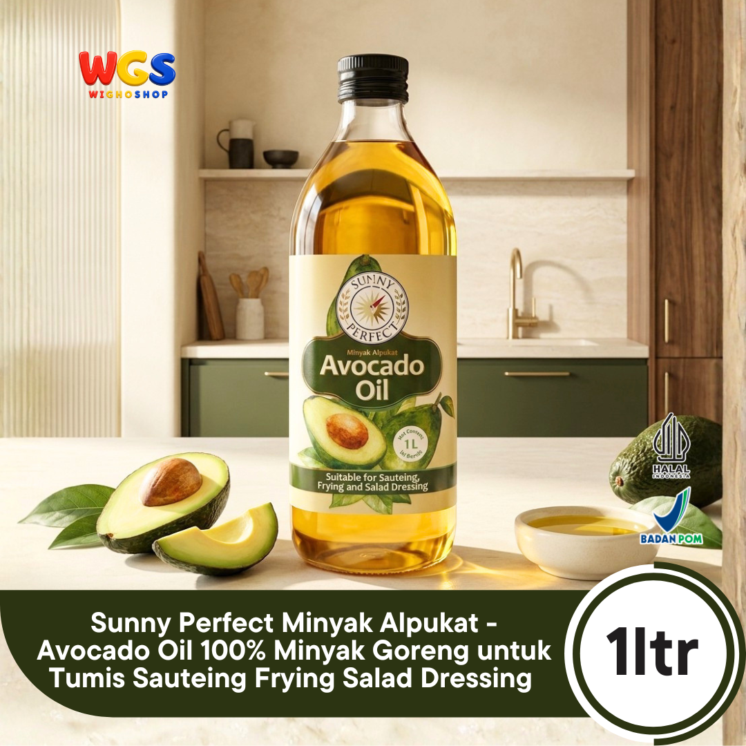 Sunny Perfect Minyak Alpukat 1L - Avocado Oil 100% Minyak Goreng untuk Tumis Sauteing Frying Salad Dressing
