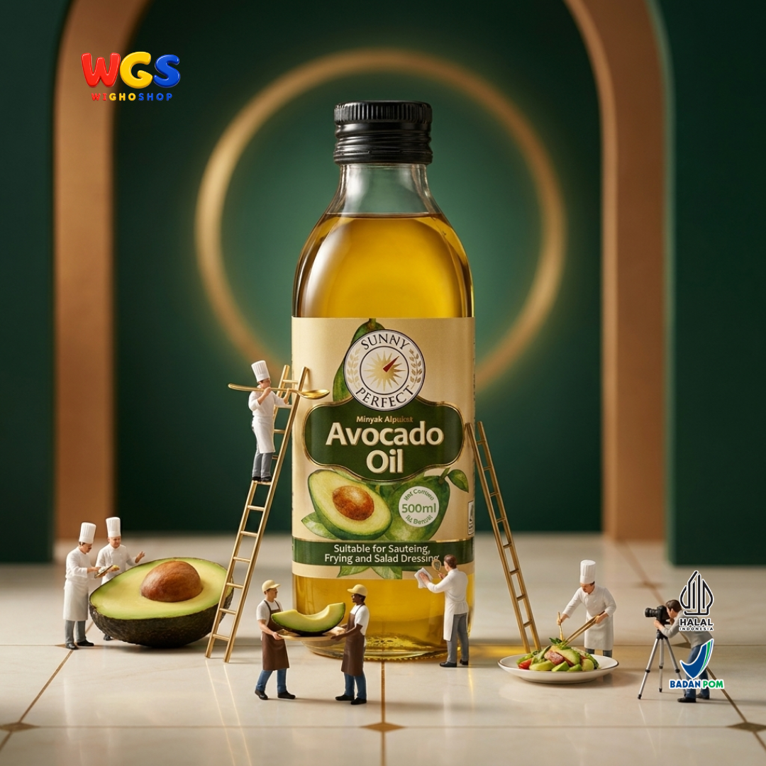 Sunny Perfect Minyak Alpukat Avocado Oil 500ml - 100% Avocado Oil Minyak Goreng Tumis Sauteing Salad Dressing