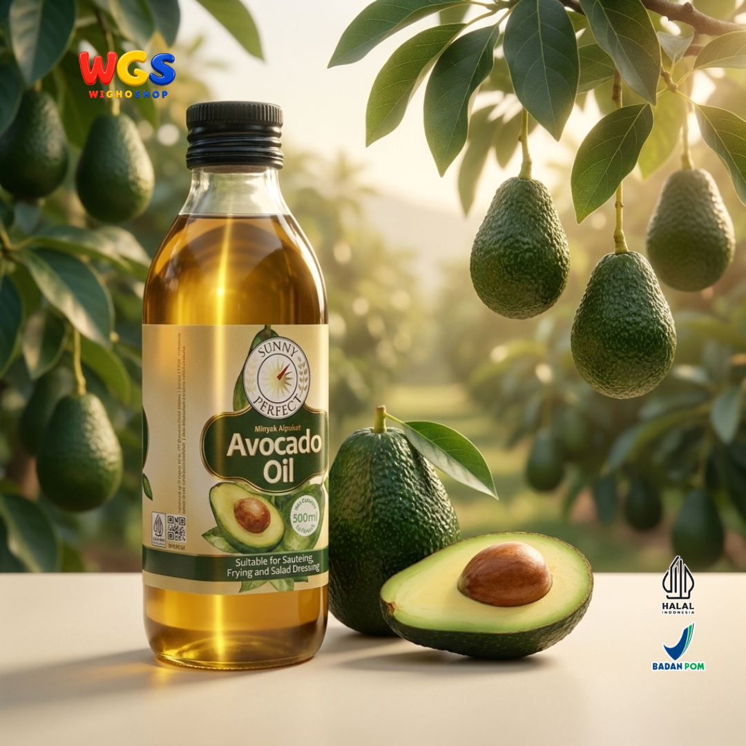 Sunny Perfect Minyak Alpukat Avocado Oil 500ml - 100% Avocado Oil Minyak Goreng Tumis Sauteing Salad Dressing