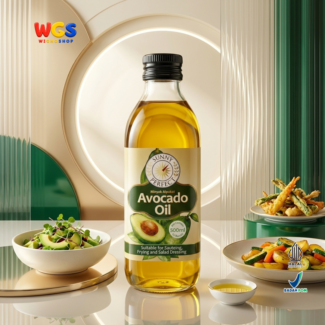 Sunny Perfect Minyak Alpukat Avocado Oil 500ml - 100% Avocado Oil Minyak Goreng Tumis Sauteing Salad Dressing
