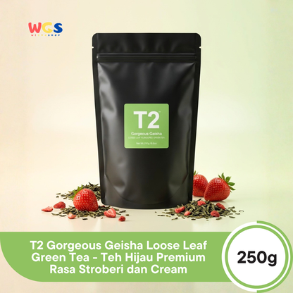 T2 Gorgeous Geisha Loose Leaf Green Tea 250g - Teh Hijau Premium Rasa Stroberi dan Cream