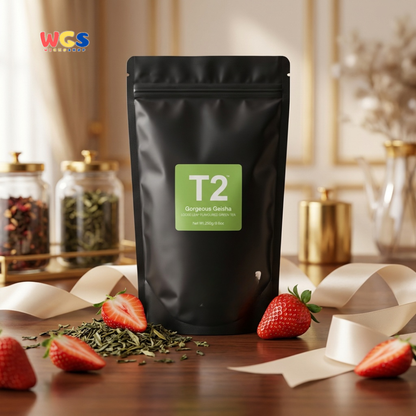T2 Gorgeous Geisha Loose Leaf Green Tea 250g - Teh Hijau Premium Rasa Stroberi dan Cream
