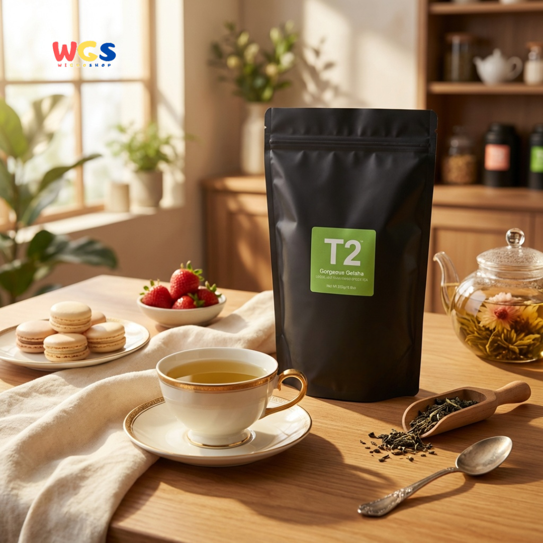 T2 Gorgeous Geisha Loose Leaf Green Tea 250g - Teh Hijau Premium Rasa Stroberi dan Cream
