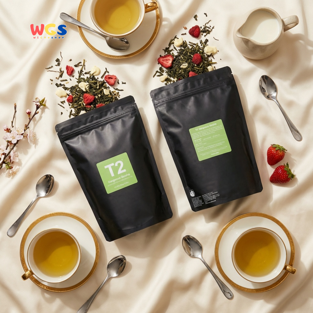 T2 Gorgeous Geisha Loose Leaf Green Tea 250g - Teh Hijau Premium Rasa Stroberi dan Cream