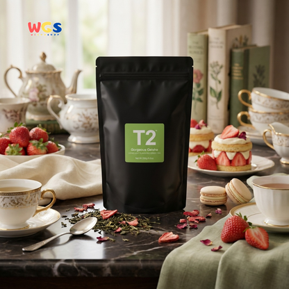 T2 Gorgeous Geisha Loose Leaf Green Tea 250g - Teh Hijau Premium Rasa Stroberi dan Cream