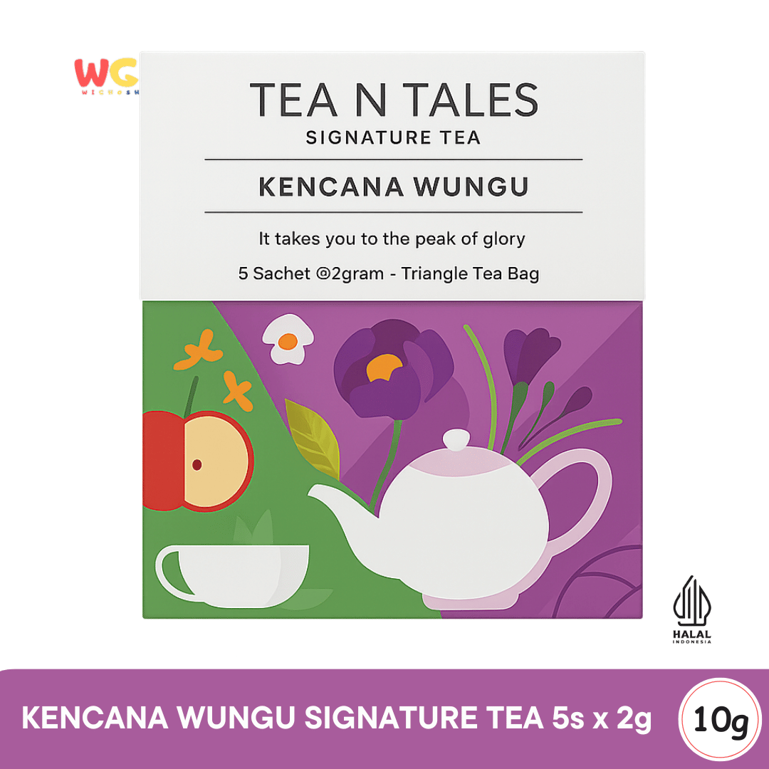 TEA N TALES Kencana Wungu Signature Tea 10g (5x2g) – Teh Herbal Apel & Bunga yang Menyegarkan