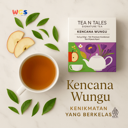 TEA N TALES Kencana Wungu Signature Tea 10g (5x2g) – Teh Herbal Apel & Bunga yang Menyegarkan