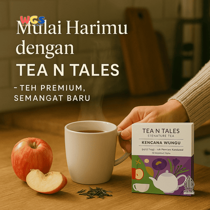 TEA N TALES Kencana Wungu Signature Tea 10g (5x2g) – Teh Herbal Apel & Bunga yang Menyegarkan