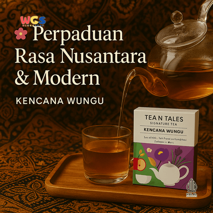 TEA N TALES Kencana Wungu Signature Tea 10g (5x2g) – Teh Herbal Apel & Bunga yang Menyegarkan