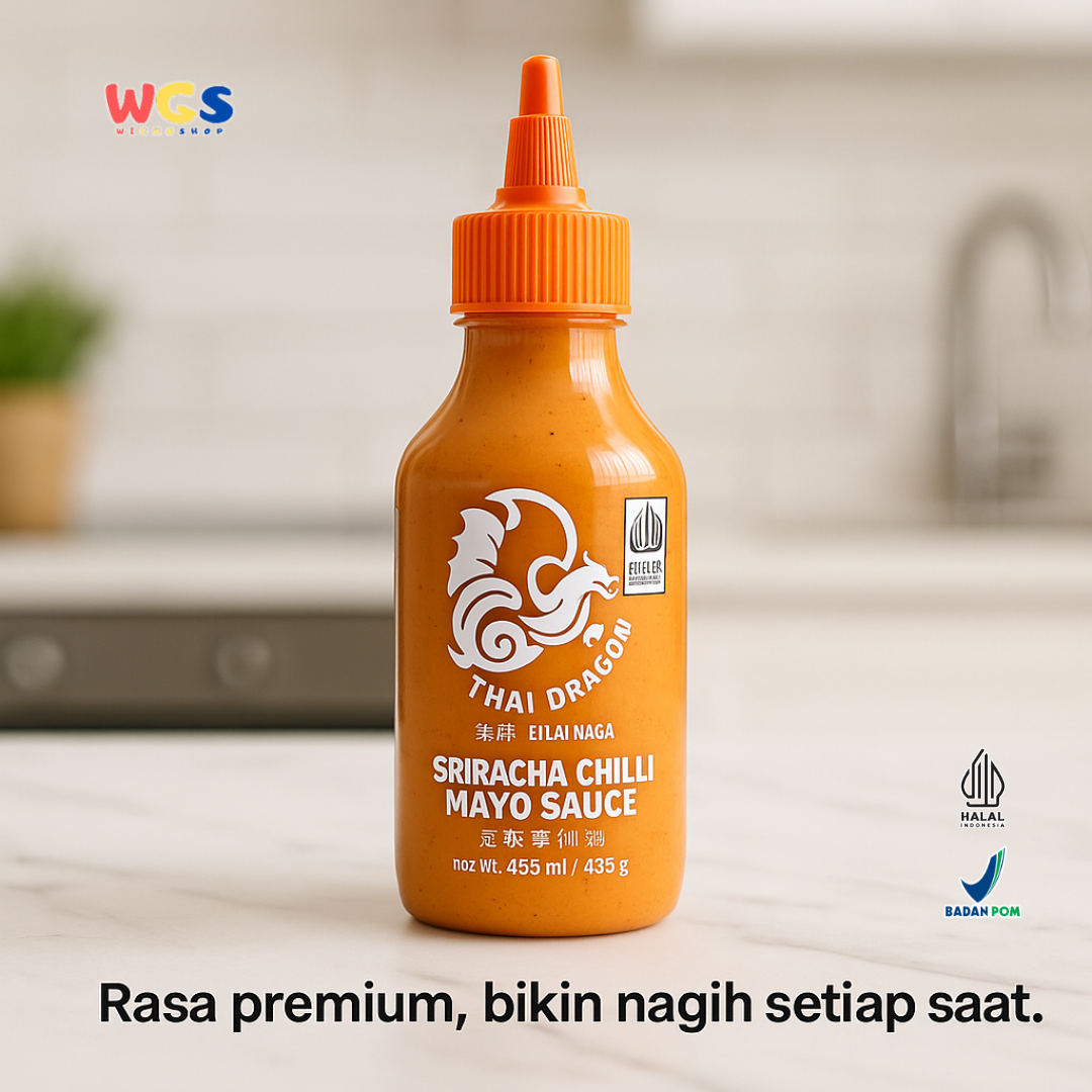 THAI DRAGON Sriracha Chilli Mayo Sauce 455ml | Saus Mayo Pedas Gurih Thailand Halal Premium