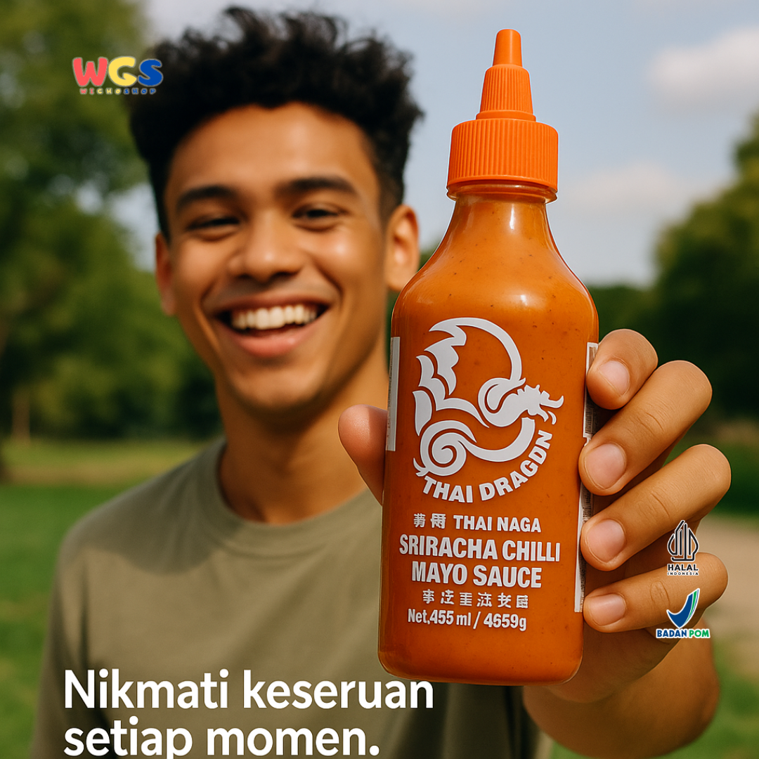 THAI DRAGON Sriracha Chilli Mayo Sauce 455ml | Saus Mayo Pedas Gurih Thailand Halal Premium