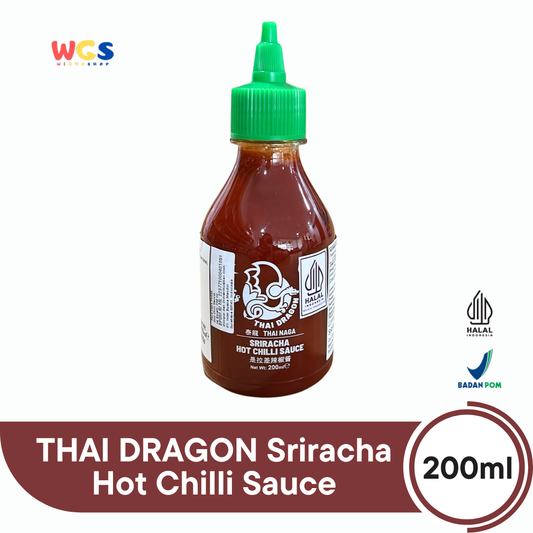 THAI DRAGON Sriracha Hot Chilli Sauce 200ml | Saus Cabai Thailand Pedas Gurih Halal Premium